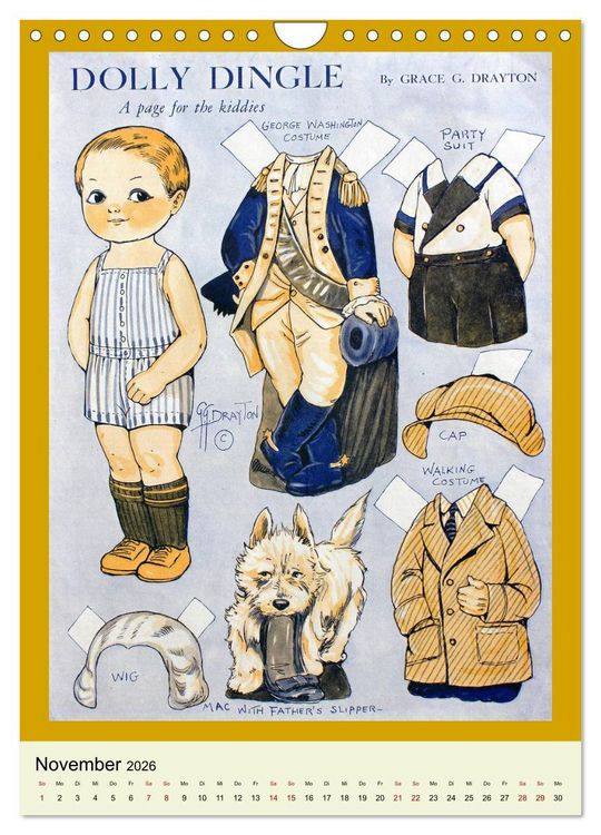 Produktbild: Dolly Dingle Kalender - Anziehpuppen von Grace G. Drayton (Wandkalender 2026 DIN A4 hoch), CALVENDO Monatskalender