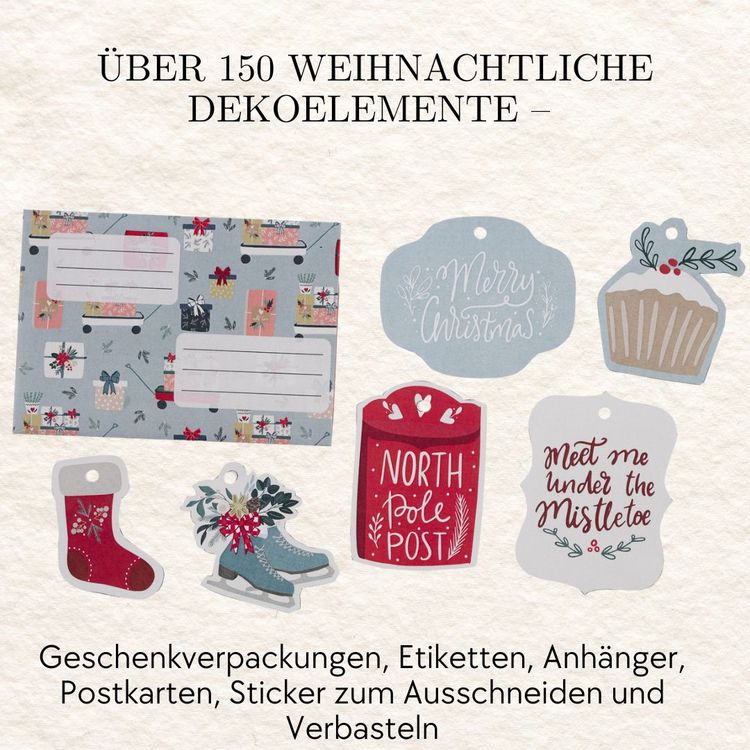 Produktbild: Verbastelbares Weihnachtsbuch: Merry Christmas. Papierdesigns zum Ausschneiden, Verbasteln & Dekorieren.