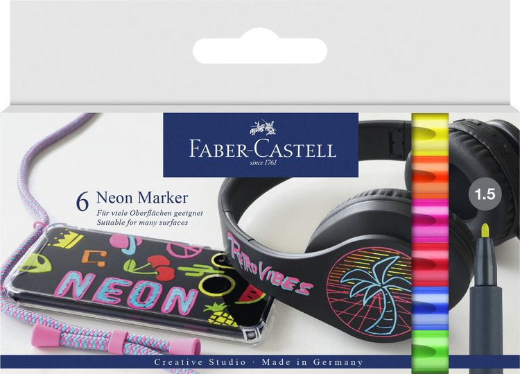 Produktbild: Faber-Castell Neon Marker, 6er Kartonetui