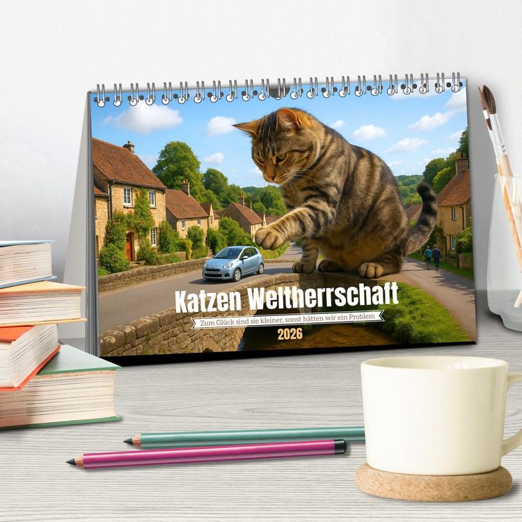 Produktbild: Katzen Weltherrschaft (Tischkalender 2026 DIN A5 quer), CALVENDO Monatskalender
