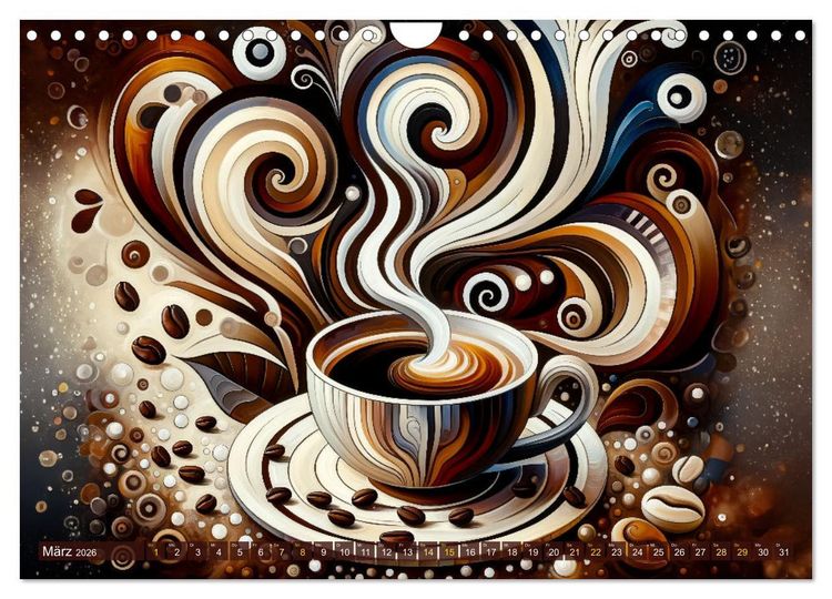 Produktbild: Kaffee & Kunst: Ein Kalender f&uuml;r Genie&szlig;er (Wandkalender 2026 DIN A4 quer), CALVENDO Monatskalender