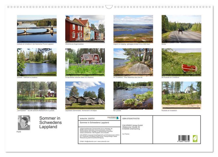 Produktbild: Sommer in Schwedens Lappland (Wandkalender 2026 DIN A2 quer), CALVENDO Monatskalender