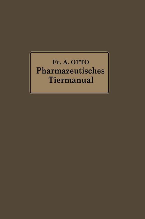 Produktbild: Pharmazeutisches Tier-Manual