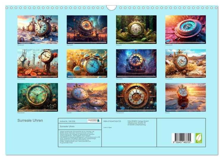 Produktbild: Surreale Uhren (Wandkalender 2026 DIN A3 quer), CALVENDO Monatskalender