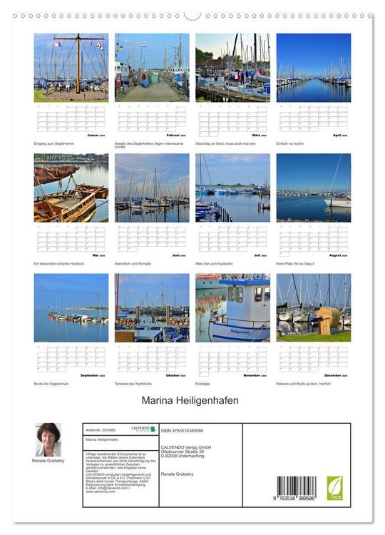 Produktbild: Marina Heiligenhafen (hochwertiger Premium Wandkalender 2026 DIN A2 hoch), Kunstdruck in Hochglanz