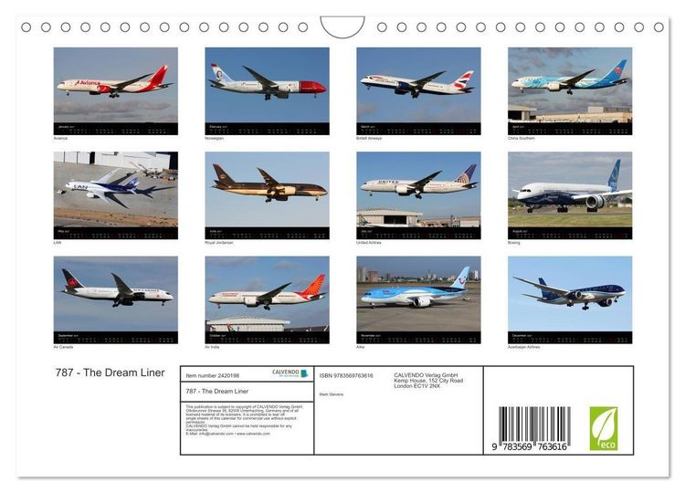 Produktbild: 787 - The Dream Liner (Wall Calendar 2027 DIN A4 landscape), CALVENDO 12 Month Wall Calendar