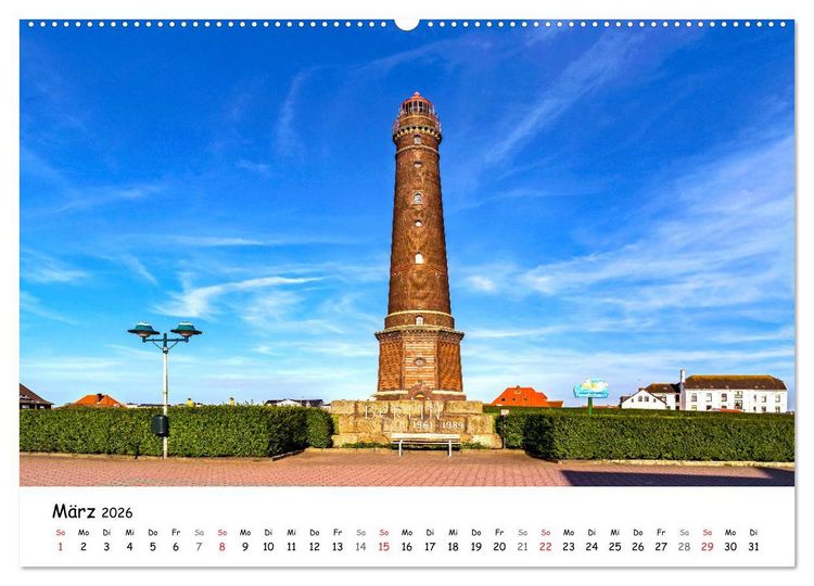 Produktbild: Borkum, bezaubernde Nordseeinsel (hochwertiger Premium Wandkalender 2026 DIN A2 quer), Kunstdruck in Hochglanz