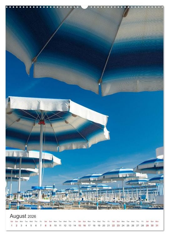 Produktbild: Rimini beach Umbrellas and cabins (Wall Calendar 2026 DIN A2 portrait), CALVENDO 12 Month Wall Calendar