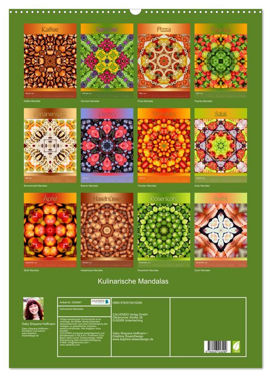 Produktbild: Kulinarische Mandalas (Wandkalender 2026 DIN A2 hoch), CALVENDO Monatskalender