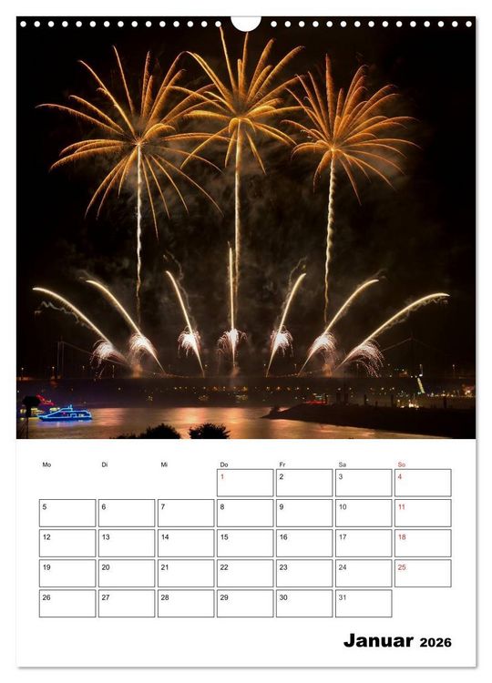 Produktbild: Feuerwerke Terminplaner (Wandkalender 2026 DIN A3 hoch), CALVENDO Monatskalender
