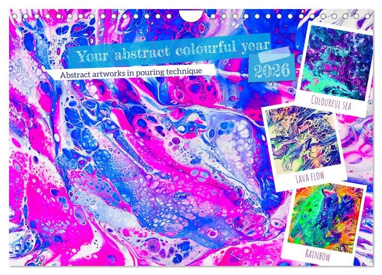 Produktbild: Your abstract colourful year (Wall Calendar 2026 DIN A4 landscape), CALVENDO 12 Month Wall Calendar