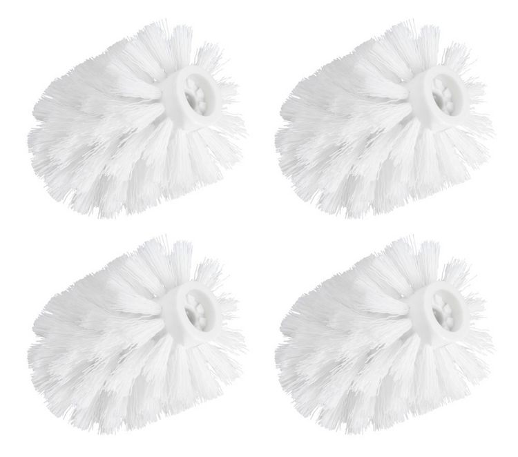 Produktbild: Ersatzb&uuml;rstenkopf 4er, wei&szlig;, Kunststoff, &Oslash;7,5cm, f&uuml;r alle g&auml;ngigen WC-Garnituren