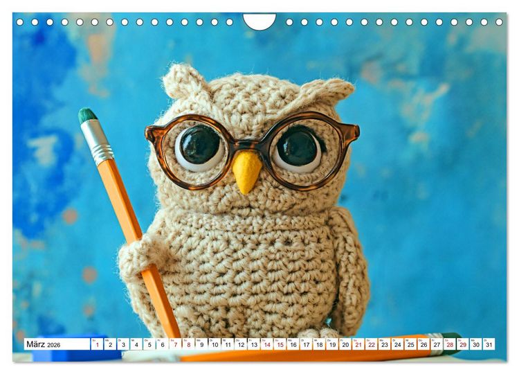 Produktbild: Strick-Safari - Gestrickte Tiere zum Verlieben (Wandkalender 2026 DIN A4 quer), CALVENDO Monatskalender
