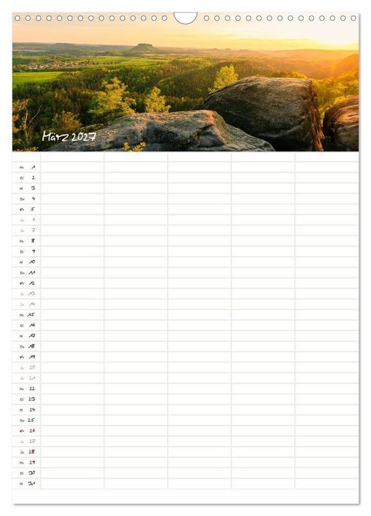Produktbild: Familienkalender - Wandern im Elbsandsteingebirge (Wandkalender 2027 DIN A3 hoch), CALVENDO Monatskalender