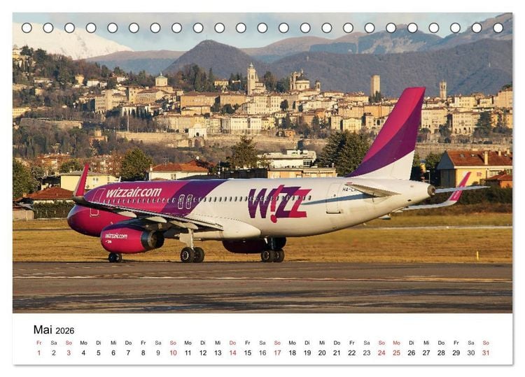 Produktbild: Die sch&ouml;nsten Airliner (Tischkalender 2026 DIN A5 quer), CALVENDO Monatskalender