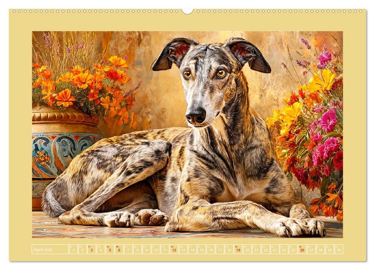 Produktbild: Windhunde. Seelenfl&uuml;sterer zwischen Anmut, Tempo und Stille (hochwertiger Premium Wandkalender 2026 DIN A2 quer), Kunstdruck in Hochglanz