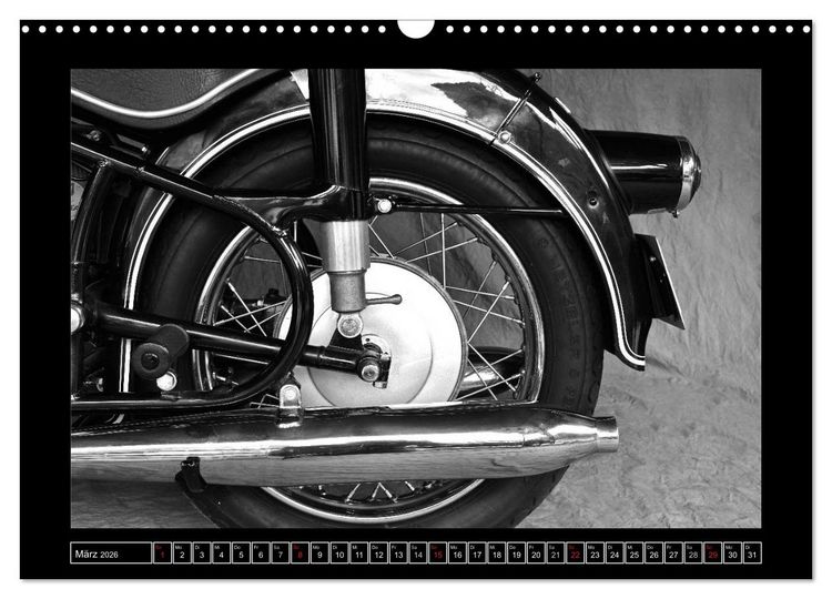Produktbild: BMW R69S in schwarzweiss (Wandkalender 2026 DIN A3 quer), CALVENDO Monatskalender