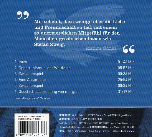 Produktbild: Walter Niklaus liest Stefan Zweig