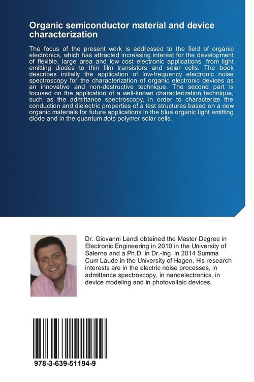 Produktbild: Organic semiconductor material and device characterization
