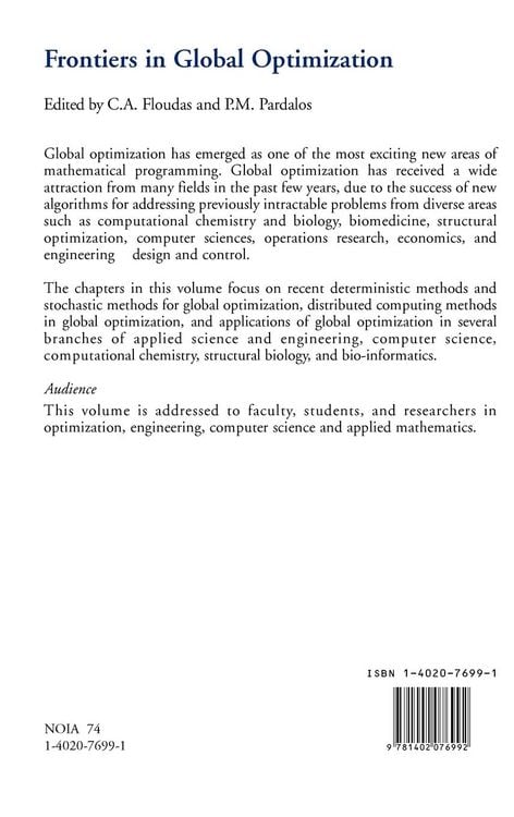 Produktbild: Frontiers in Global Optimization