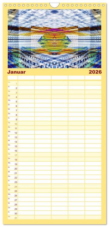 Produktbild: Familienplaner 2026 - Abstrakt mit 5 Spalten (Wandkalender, 21 x 45 cm) CALVENDO