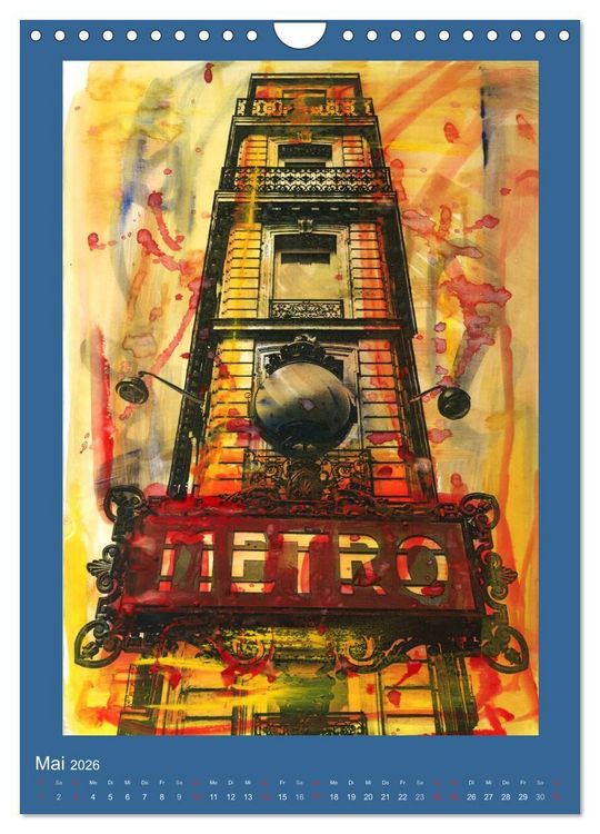Produktbild: bemaltes Paris (Wandkalender 2026 DIN A4 hoch), CALVENDO Monatskalender