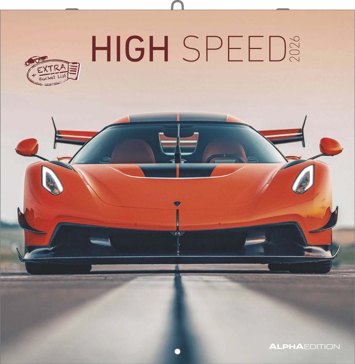 Produktbild: High Speed 2026 - Broschürenkalender 30x30 cm (30x60 geöffnet) - Kalender mit Platz für Notizen - Bildkalender - Wandplaner - Technikkalender