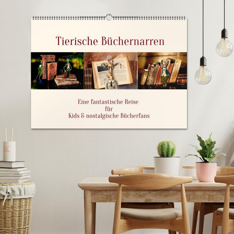 Produktbild: Tierische B&uuml;chernarren (Wandkalender 2026 DIN A2 quer), CALVENDO Monatskalender