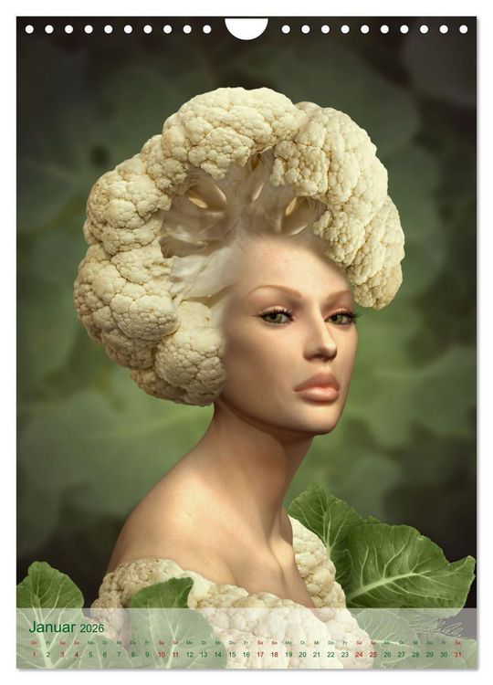 Produktbild: Zum Anbeissen - surreale Frauenportraits mit Obst und Gem&uuml;se (Wandkalender 2026 DIN A4 hoch), CALVENDO Monatskalender