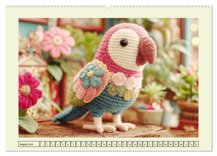 Produktbild: Amigurumi-Gl&uuml;ck. Niedliche H&auml;ckelkunst aus Japan (Wandkalender 2026 DIN A2 quer), CALVENDO Monatskalender