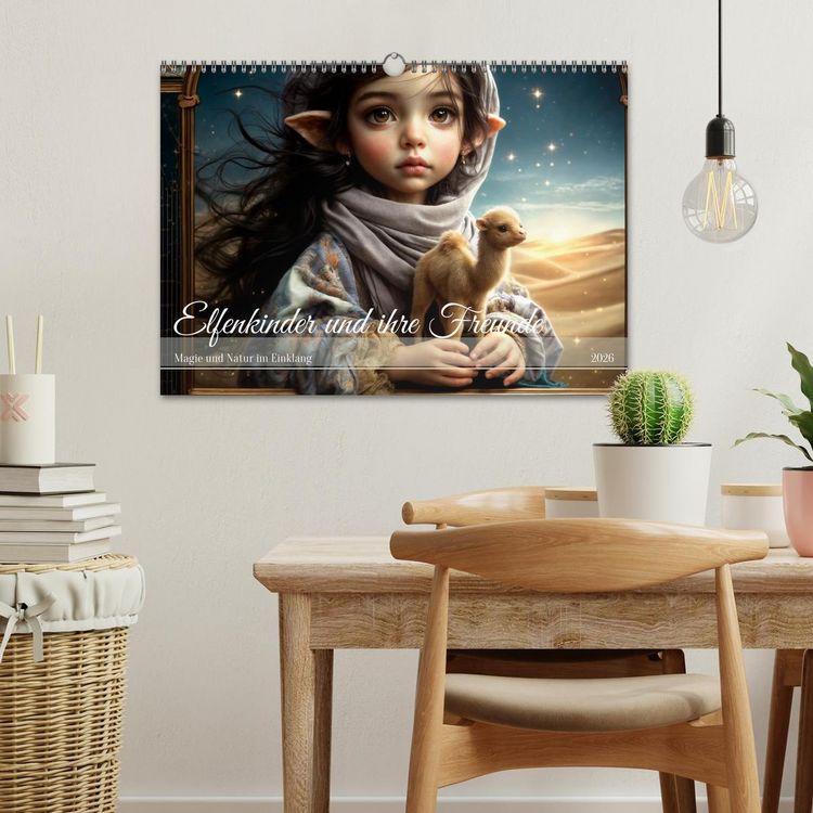 Produktbild: Elfenkinder und ihre Freunde - Magie und Natur im Einklang (Wandkalender 2026 DIN A3 quer), CALVENDO Monatskalender