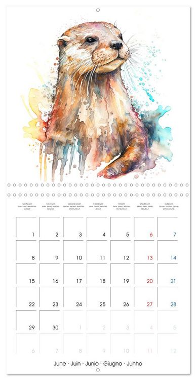 Produktbild: Animaux de la for&ecirc;t &agrave; l'aquarelle (Calendrier mural carr&eacute; 2026 30x30 cm) Calendrier double avec une page pour vos prises de notes