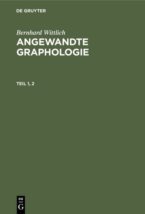 Produktbild: Angewandte Graphologie. Teil 1, 2