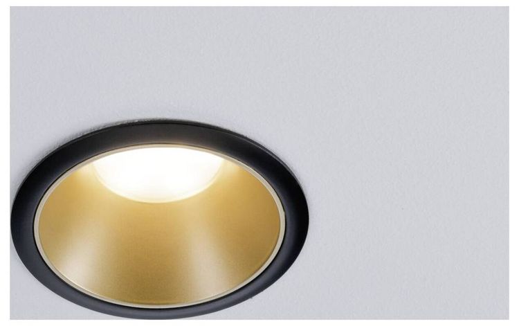Produktbild: Paulmann Cole Coin 93404 Einbauleuchte 3er Set 2021 Energieeffizienzklasse: n.rel 6 W Warmwei&szlig; Schwarz, Gold