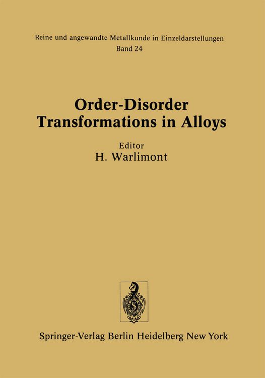 Produktbild: Order-Disorder Transformations in Alloys