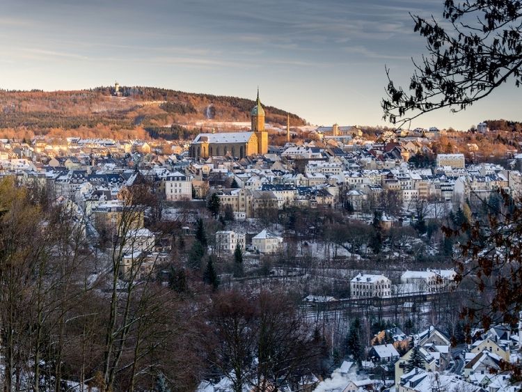 Produktbild: Sonnenuntergang mit Blick auf Annaberg-Buchholz (Puzzle)