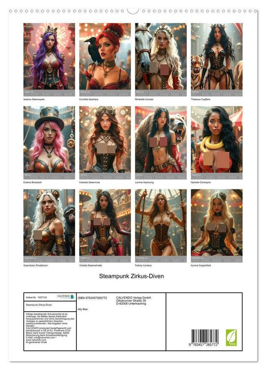 Produktbild: Steampunk Zirkus-Diven (hochwertiger Premium Wandkalender 2026 DIN A2 hoch), Kunstdruck in Hochglanz