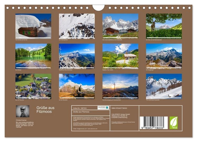 Produktbild: Gr&uuml;&szlig;e aus Filzmoos (Wandkalender 2026 DIN A4 quer), CALVENDO Monatskalender