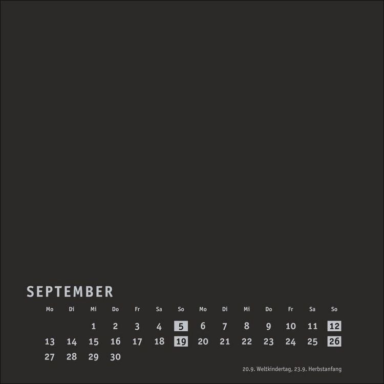 Produktbild: Premium-Bastelkalender schwarz klein 2027