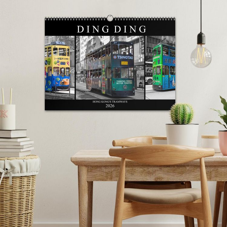 Produktbild: Ding Ding - Hong Kong's Tramways (Wandkalender 2026 DIN A3 quer), CALVENDO Monatskalender
