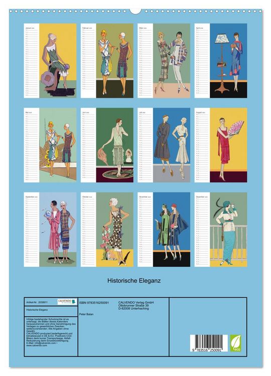 Produktbild: Historische Eleganz (hochwertiger Premium Wandkalender 2026 DIN A2 hoch), Kunstdruck in Hochglanz