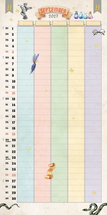 Produktbild: Der gro&szlig;e inoffizielle Familienplaner f&uuml;r Potterheads Kalender 2027