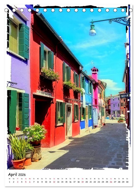Produktbild: Einblicke in Burano (Tischkalender 2026 DIN A5 hoch), CALVENDO Monatskalender