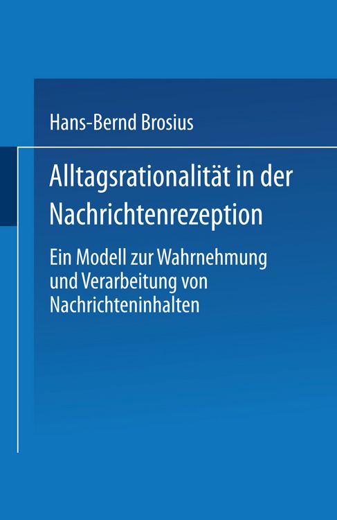 Produktbild: Alltagsrationalit&auml;t in der Nachrichtenrezeption