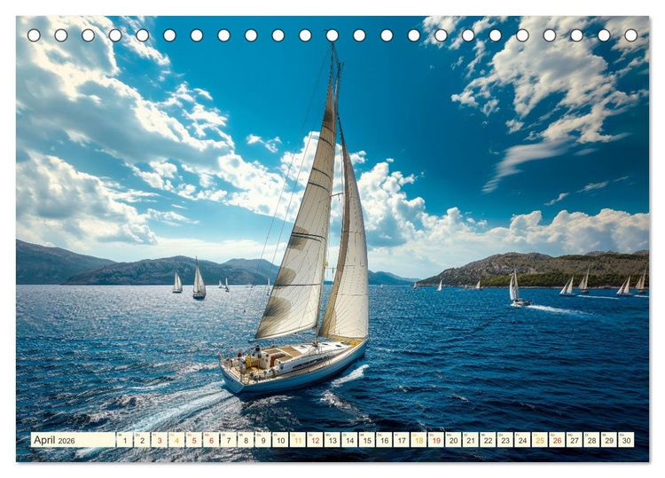 Produktbild: Segeln - sch&ouml;ne Momente (Tischkalender 2026 DIN A5 quer), CALVENDO Monatskalender