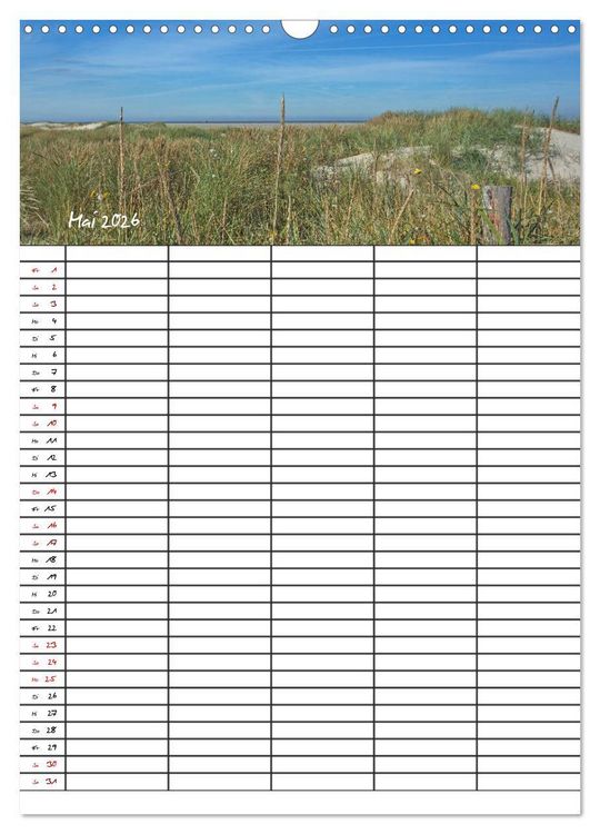 Produktbild: St. Peter Ording Familienplaner (Wandkalender 2026 DIN A3 hoch), CALVENDO Monatskalender