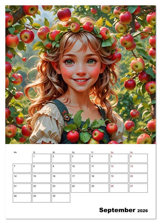 Produktbild: Fruchtiger Elfenzauber (hochwertiger Premium Wandkalender 2026 DIN A2 hoch), Kunstdruck in Hochglanz