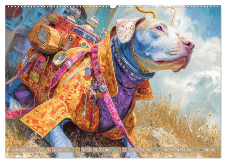 Produktbild: Punkerhunde - Witzige Illustrationen (Wandkalender 2026 DIN A2 quer), CALVENDO Monatskalender