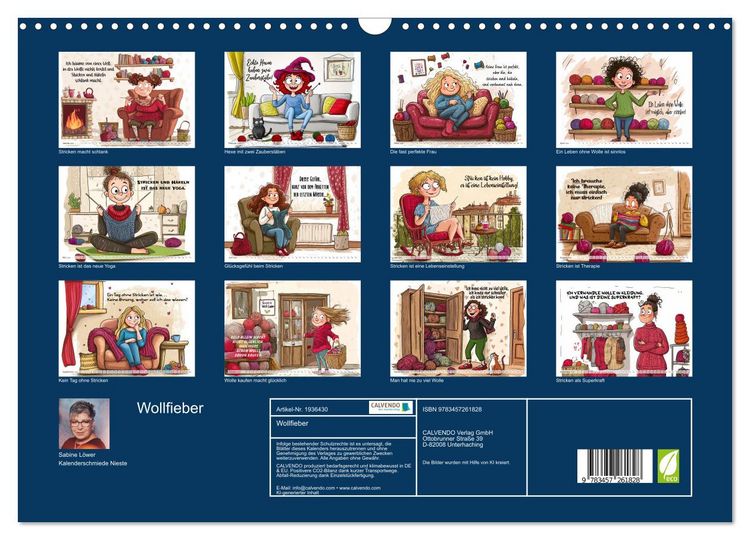 Produktbild: Wollfieber (Wandkalender 2026 DIN A3 quer), CALVENDO Monatskalender