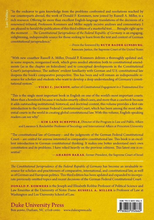 Produktbild: The Constitutional Jurisprudence of the Federal Republic of Germany